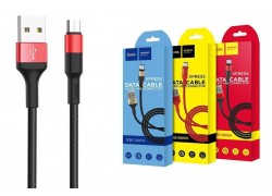 Кабель USB - USB Type-C HOCO X26, 2,4A (черно-красный) 1м (в оплетке)