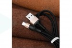 Кабель USB - USB Type-C HOCO X26, 2,4A (черно-золотистый) 1м (в оплетке)