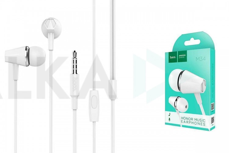 Наушники вакуумные проводные HOCO M34 honor music e (белый)