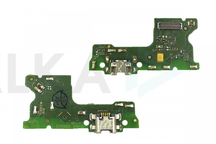 Шлейф для Huawei Y7 2019 с разъемом зарядки + разъем гарнитуры (плата)