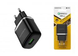 Сетевое зарядное устройство USB BOROFONE BA36A QC3.0 single port 2100mAh (черный)