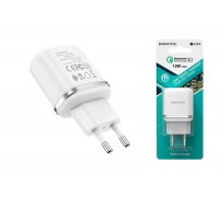 Сетевое зарядное устройство USB BOROFONE BA36A QC3.0 single port 2100mAh (белый)