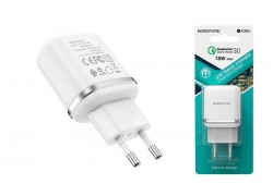 Сетевое зарядное устройство USB BOROFONE BA36A QC3.0 single port 2100mAh (белый)