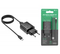 Сетевое зарядное устройство USB + кабель MicroUSB BOROFONE BA52A Gamble 2100mAh (черный)