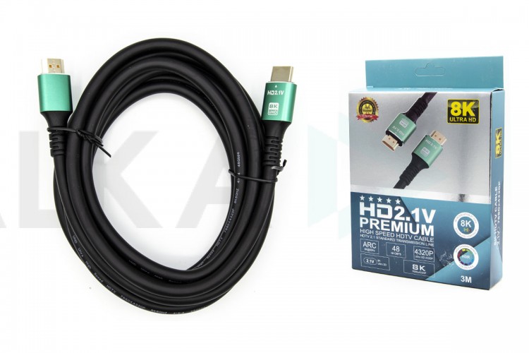 Кабель HDMI (папа - папа) 3 м (V2.1) 8K