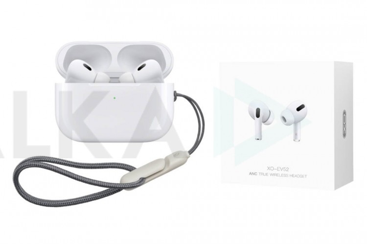 Наушники вакуумные беспроводные XO EV52 ANC noise-cancelling (full functions with buzzer + sliding volume) White