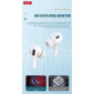 Наушники вакуумные беспроводные XO EV52 ANC noise-cancelling (full functions with buzzer + sliding volume) White