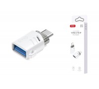 Переходник OTG XO NB256B USB-A Female to Type-c OTG Adapter (with Lanyard) White