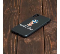 Чехол для iPhone Х матовый с рисунком, вариант 1 (черный)