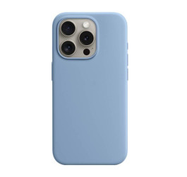 Чехол для iPhone 15 Pro (6,1) Silicone Case Soft Touch MagSafe Winter Blue (зимний синий)