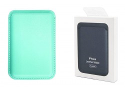 Кармашек визитница на телефона магнитный для MagSafe App wallet с анимацией в цвет (or.) (мятный) ice sea blue