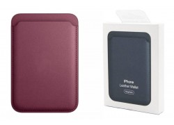 Кармашек визитница на телефона магнитный для MagSafe App wallet с анимацией в цвет (or.) (темная вишня) Dark Cherry