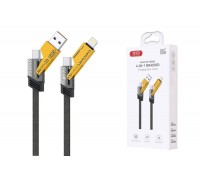 Кабель USB 4 в 1 XO NB283 4-in-1 Braided Flat Cable/Data Cable gray