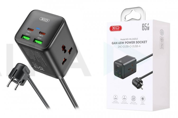 Сетевое зарядное устройство XO WL24(EU) 65W Fast Charging Desktop Charger Array Plug Black