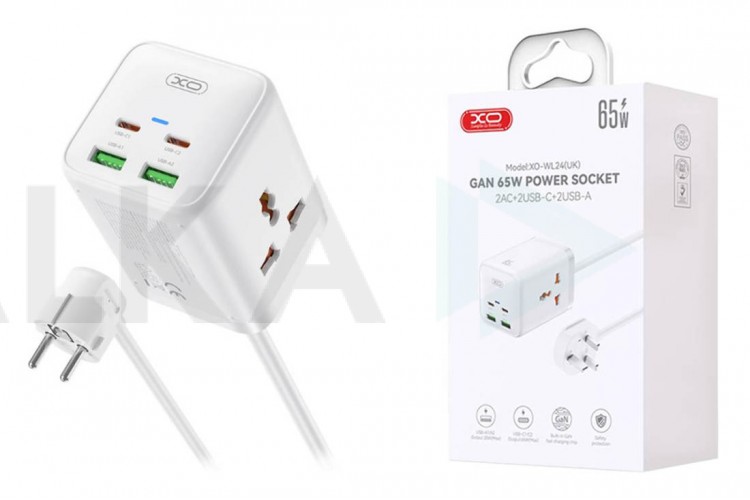 Сетевое зарядное устройство XO WL24(EU) 65W Fast Charging Desktop Charger Array Plug White