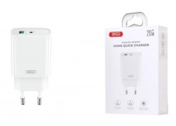 Сетевое зарядное устройство USB + USB-C XO CE29 20W 1USB-A+1USB-C Fast Charger White