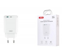 Сетевое зарядное устройство USB + USB-C XO CE30 30W  fast charger White