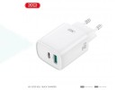 Сетевое зарядное устройство USB + USB-C XO CE30 30W  fast charger White