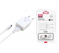 Сетевое зарядное устройство USB + кабель Lightning XO L99 EU 2.4A USB charger with Lighting cable White