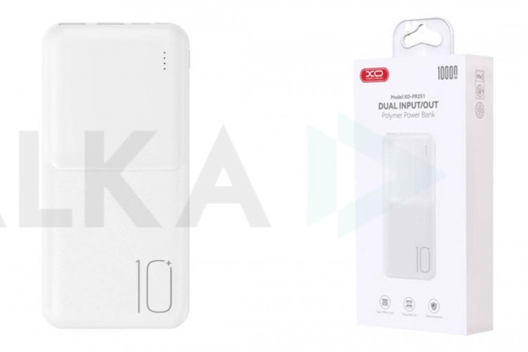 Универсальный дополнительный аккумулятор Power Bank XO PR251 Lighted Mobile Power 10000mAh White