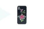 Чехол стеклянный iPhone X светящийся (рисунок в ассортименте)