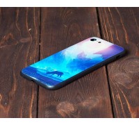 Чехол стеклянный iPhone 7/8 светящийся (рисунок в ассортименте)