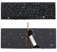 Клавиатура для ноутбука Acer Aspire V5-531, V5-551, V5-552, V5-571, V5-572, V7-581, V7-582, M3-581, M5-581 черная, без рамки, с подсветкой