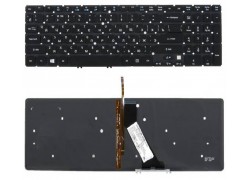 Клавиатура для ноутбука Acer Aspire V5-531, V5-551, V5-552, V5-571, V5-572, V7-581, V7-582, M3-581, M5-581 черная, без рамки, с подсветкой