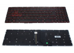 Клавиатура для ноутбука Acer Nitro AN515-51, AN515-52, AN515-53 черная, кнопки красные, с подсветкой