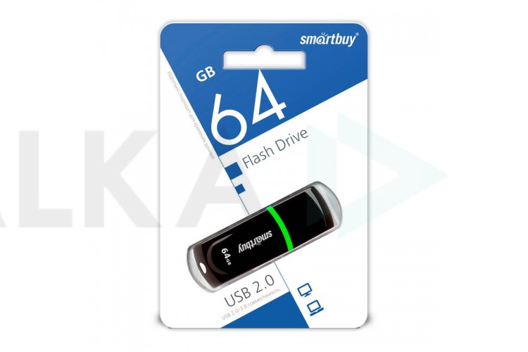 Флешка USB 2.0 Smartbuy Paean Black 64GB (SB64GBPN-K)