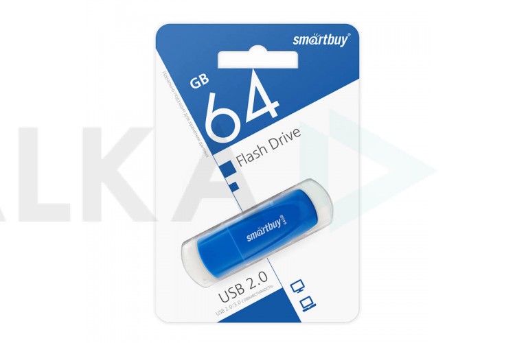 Флешка USB 2.0 SmartBuy Scout Blue 64GB (SB064GB2SCB)