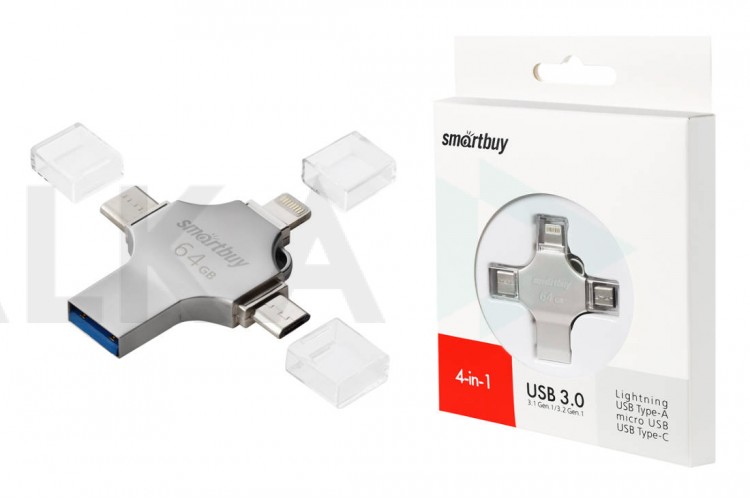 Флешка USB 3.0 Smartbuy MC15 Metal Quad 64GB (SB064GBMC15)