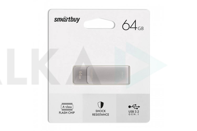 Флешка USB 3.0 /3.2 Gen.1 Smartbuy M1 Metal Grey 64GB (SB064GM1G)