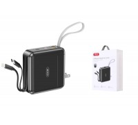 Универсальный дополнительный аккумулятор Power Bank XO PR215 PD20W+QC22.5W US wall plug rechargeable battery with iP/TYPE-C cable15000mAh Black