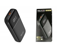 Универсальный дополнительный аккумулятор Power Bank Walker WB-820, Li-Pol, 100W, поддержка QC+PD, (20000 mAh) черный