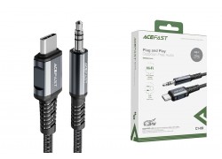Переходник кабель ACEFAST C1-08 1м (Jack 3.5mm - Type-C) (серый)