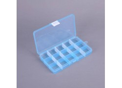 Пластиковый бокс для хранения мелких деталей D002 174x98x22 мм (15 ячеек) синий