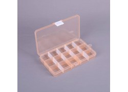 Пластиковый бокс для хранения мелких деталей D002 174x98x22 мм (15 ячеек) оранжевый