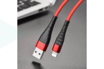 Кабель USB - Lightning BOROFONE BX32, 2,4A (черный) 0.25м (в оплетке, с усилением сгиба)