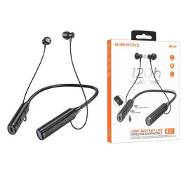 Наушники вакуумные беспроводные BOROFONE BE64 Perfect neckband wireless BT headset Bluetooth (черный)