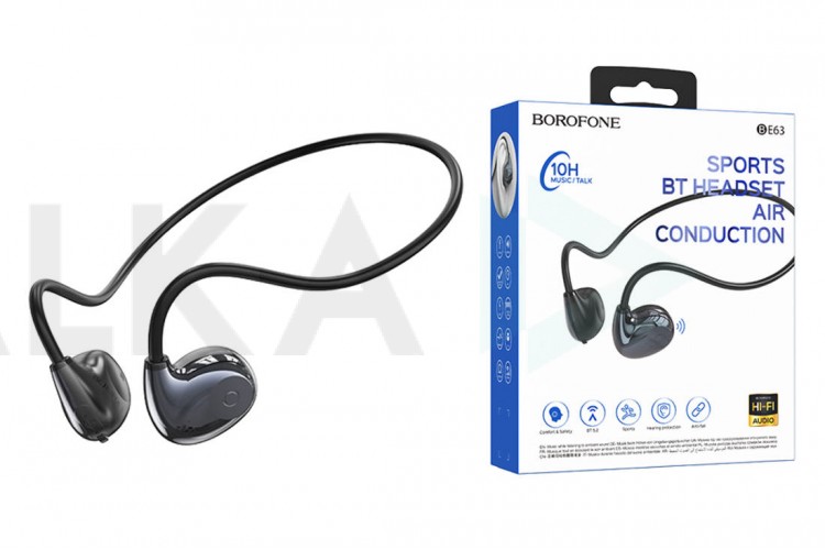 Наушники вакуумные беспроводные BOROFONE BE63 Talent air conduction BT headset Bluetooth (черный)