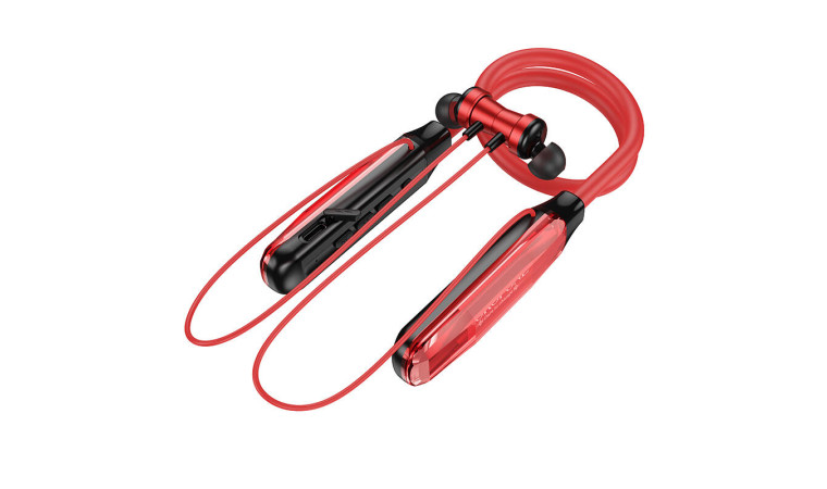 Наушники вакуумные беспроводные BOROFONE BE69 Crystal flash neck-mounted (красный кристалл) Наушники вакуумные беспроводные BOROFONE BE69 Crystal flash neck-mounted (красный кристалл)