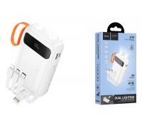 Универсальный дополнительный аккумулятор Power Bank HOCO J151 Spirit dual lighting four-cable (10000mAh) (белый)