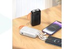 Универсальный дополнительный аккумулятор Power Bank HOCO J151 Spirit dual lighting four-cable (10000mAh) (белый)