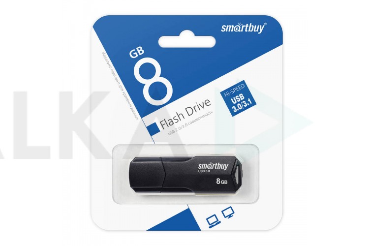 Флешка USB 3.1 SmartBuy 8GB CLUE Black (SB8GBCLU-K3)