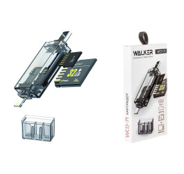 Картридер WALKER WCD-71 (SD/micro SD), Type-C-Lightning