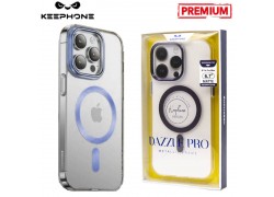 Чехол для телефона KEEPHONE DAZZLE PRO MAGSAFE iPhone 14 (синий ободок, прозрачный матовый)