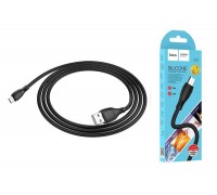 Кабель USB - MicroUSB HOCO X61 2,4A (черный) 1м (силикон)