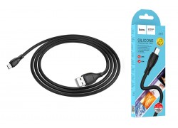 Кабель USB - MicroUSB HOCO X61 2,4A (черный) 1м (силикон)