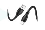 Кабель USB - MicroUSB HOCO X61 2,4A (черный) 1м (силикон)